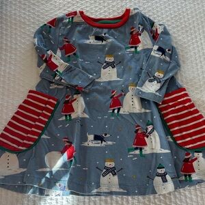 Mini Boden Blue Snowman Long Sleeve Tee